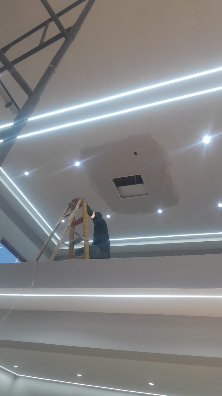 Modern interior with professional ceiling installation